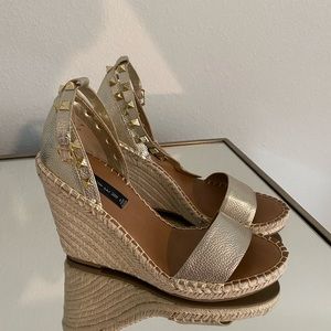 Steven by Steve Madden Gold Espadrille Wedge